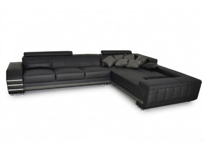 Eck Leder Canapé Coussin Sëtz Garnitur Wunnlandschaft Design XXL