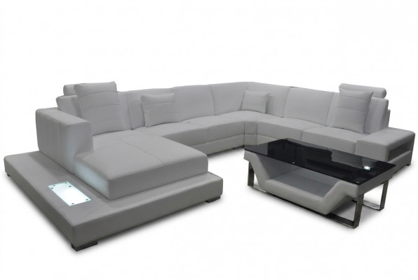 Eck Lieder Canapé Couch Polster Eck Sëtz Garnitur Wunnlandschaft Design XXL U Form