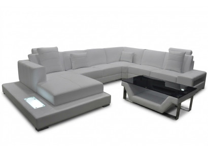 Eck Lieder Canapé Couch Polster Eck Sëtz Garnitur Wunnlandschaft Design XXL U Form
