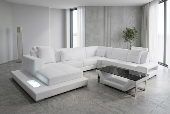 Eck Lieder Sofa Couch Polster Eck Sëtz Garnitur U Form Wunnoerfläch Design