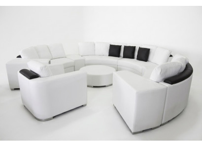 Ronn Ecke Sofa Canapé XXL Grouss Ronn Canapéen Wunnlandschaft U Form Ronn Polster Nei