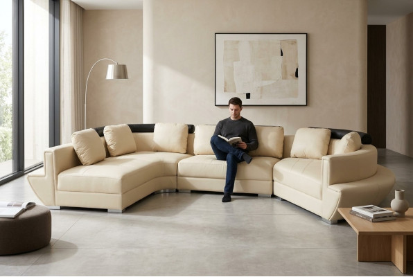 Ronn Eck-Sofa Couch Polster XXL Grouss Ronn Couchen Wunnlandschaft U-Form A1137