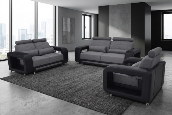 Canapé Garnitur Couch Polster Design Sëtz Komplett Set Lieder Stoff Garnituren Nei