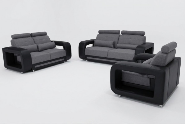 Canapé Garnitur Couch Polster Design Sëtz Komplett Set Lieder Stoff Garnituren Nei