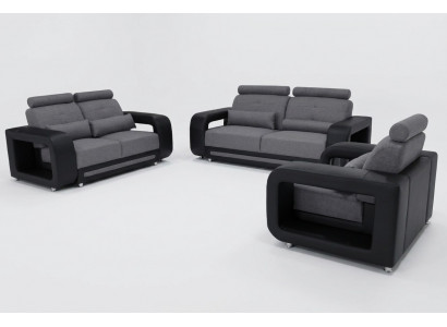Canapé Garnitur Couch Polster Design Sëtz Komplett Set Lieder Stoff Garnituren Nei