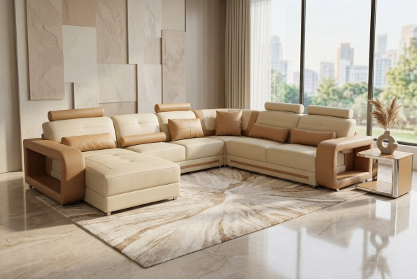 Eck Sofa Couch Polster Eck Wunnzëmmer Landschaft Designer Couchen Textil A1135