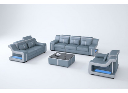 Designer Canapé Couch 3+2 Sëtz Polster Lieder Canapéë Grouss Canapéë Beliicht