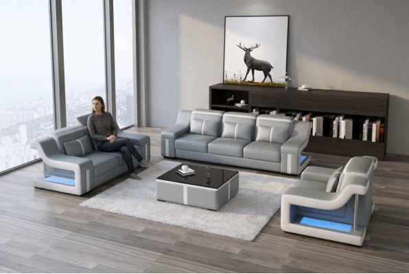 Dräisëtzer Designer Sofa Couch 3 Sëtz Polster Lieder Couchen Grouss Sofasen