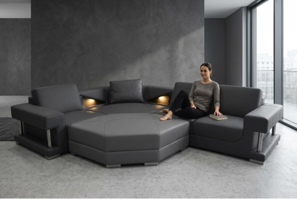 Eck Canapé Canapé Polster Eck Won Landschaft Designer Canapéen Textil A1131 Raum