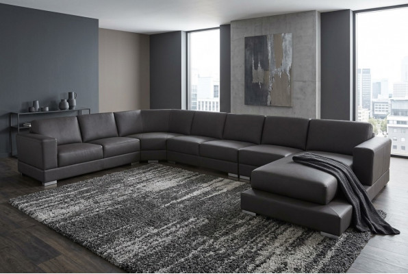 Eck Lieder Modern XXL Couch Wunnlandschaft Liedercanapé Canapé U-Form A1127
