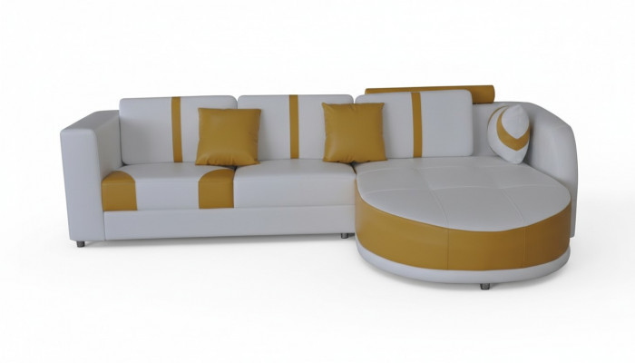 Eck-Canapé Couch Polster Eck Wunn Zëmmer Landschaft Deko Designer Canapéen