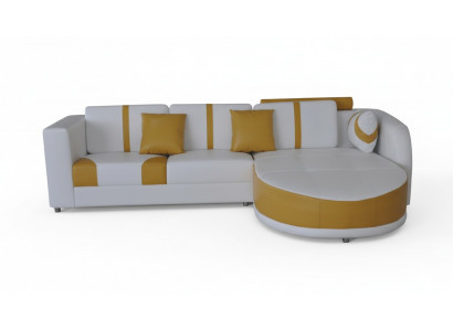 Eck-Canapé Couch Polster Eck Wunn Zëmmer Landschaft Deko Designer Canapéen