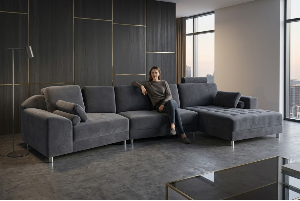 Eck Sofa Couch Polster Eck Wunn Deko Zëmmer Landschaft Designer Couchen
