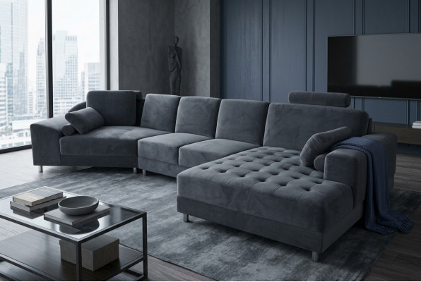 Eck Sofa Couch Polster Eck Wunn Deko Zëmmer Landschaft Designer Couchen