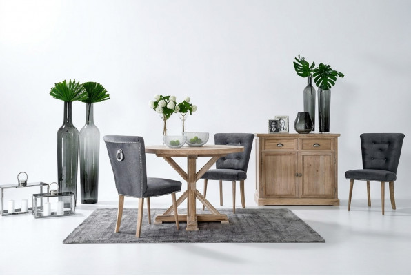 Klasseschen Design Ronddësch Ronndësch Holz Dëscher 110/140 cm Iesszëmmer Neit