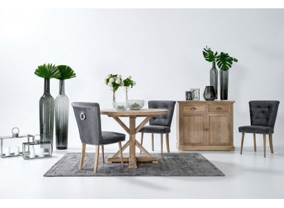Klasseschen Design Ronddësch Ronndësch Holz Dëscher 110/140 cm Iesszëmmer Neit