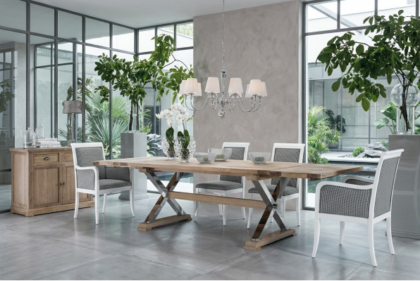 Design Iessdësch klassesch hëlze Still ausziebare Wunnzëmmer Luxus