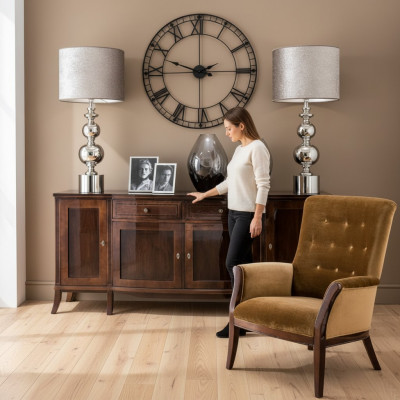 XXL Säitenaart Anrichte Kommode Wunnzëmmer Schaf Holz Regal Antik Stil Design