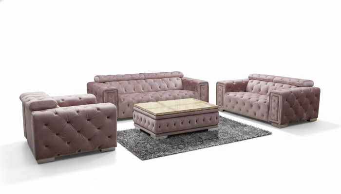 Klassesch Design Couch Chesterfield 3+1 Sëtzer Couch Sëtz Polster Garnitur Nei