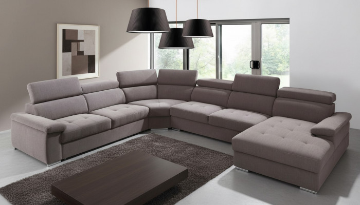 XXL Grouss Wunnlandschaft Wunnzëmmer Textil Sofa Polster Couchen Sofas Couch Nei