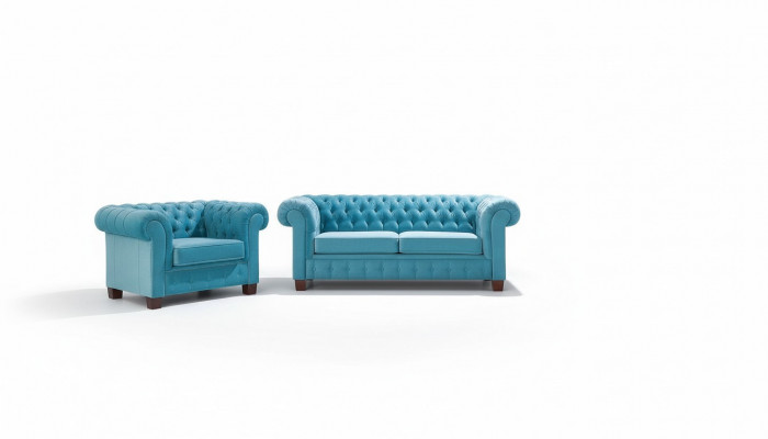 Chesterfield 2+1+1 Sofagarnitur Couch Polster Sëtz Garnitur Sofa Couchen