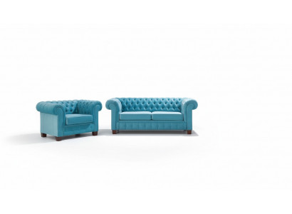 Chesterfield 2+1+1 Sofagarnitur Couch Polster Sëtz Garnitur Sofa Couchen