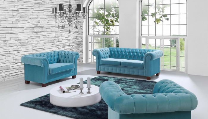 Chesterfield 2+1 Sofagarnitur Canapé Polster Sëtz Garnitur Sofa Canapéë Sofasen Nei