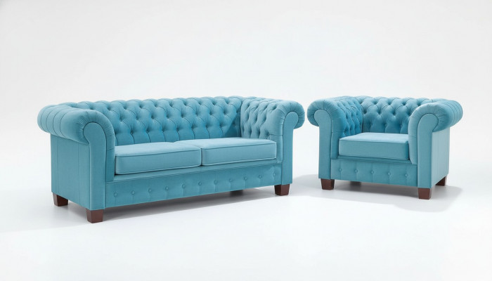 Chesterfield 2+1 Sofagarnitur Canapé Polster Sëtz Garnitur Sofa Canapéë Sofasen Nei