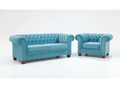 Chesterfield 2+1 Sofagarnitur Canapé Polster Sëtz Garnitur Sofa Canapéë Sofasen Nei