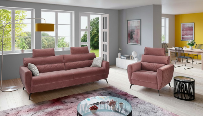 Lieder Design Couch Polster Sëtz 2+1 Sofa Garnituren Kënschtlecher Lieder Set Garnitur Nei