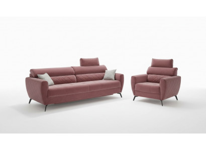 Lieder Design Couch Polster Sëtz 2+1 Sofa Garnituren Kënschtlecher Lieder Set Garnitur Nei
