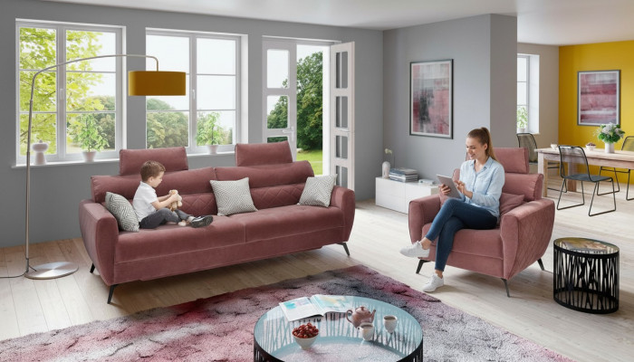 Klassesch Design Couch Sëtz Polster Komplett Set Garnitur 3+2 Textil Garnituren