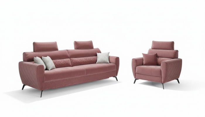 Klassesch Design Couch Sëtz Polster Komplett Set Garnitur 3+2 Textil Garnituren