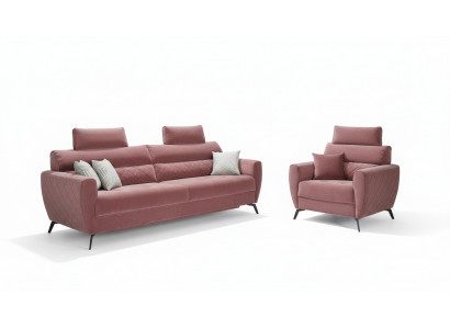 Klassesch Design Couch Sëtz Polster Komplett Set Garnitur 3+2 Textil Garnituren