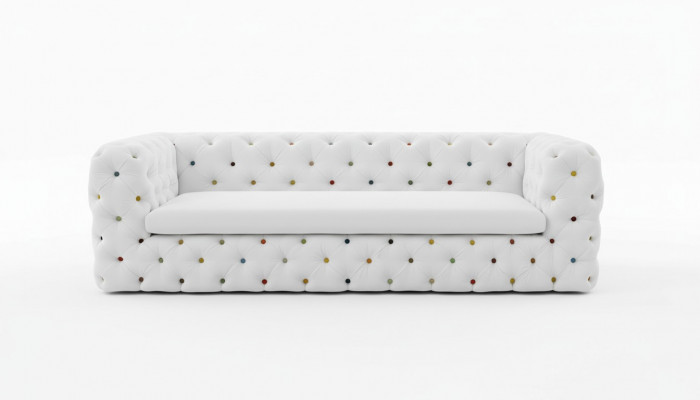 XXL Design Sofa Canapé Polster 4 Sëtzer Englesch Chesterfield Samt Sofas Canapéen