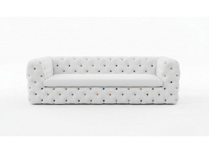XXL Design Sofa Canapé Polster 4 Sëtzer Englesch Chesterfield Samt Sofas Canapéen