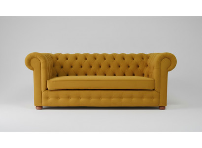 Chesterfield Drësëtzer Samt Canapé Polster Schlofssofa Canapé Bettfunktioun Nei