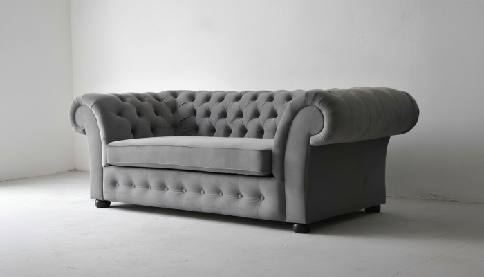Canapé 3 Sëtzer Stoff Design Couch Polster Canapéen Textil Modern Chesterfield Gro