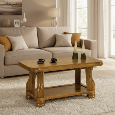 Handaarbecht Eech Holz Sofa Dëscher Klassesch Wunnzëmmer Dësch Couchtisch