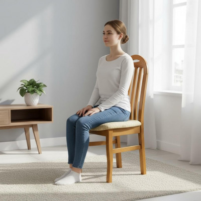 Stull 2x Still Gruppenset Wunn Iesszëmmer Garnitur Holz Landhausstil Textil