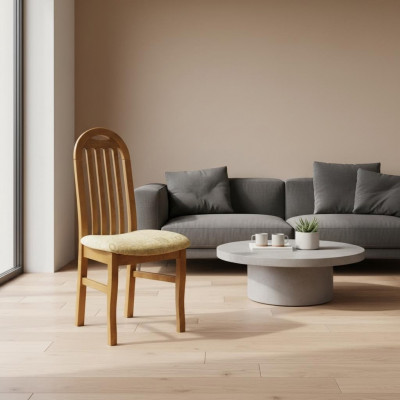 Stull 2x Still Gruppenset Wunn Iesszëmmer Garnitur Holz Landhausstil Textil