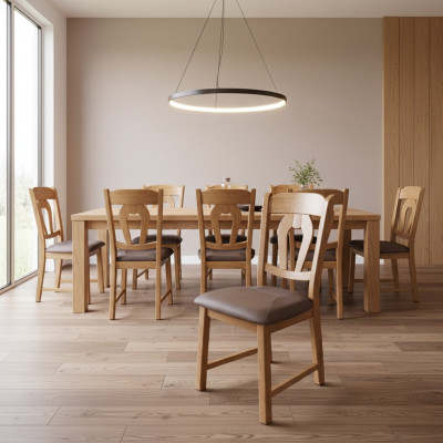 Design Still Set 2x Fotell Holz Textil Still Gastro Stoff Iesszëmmer Nei Polster