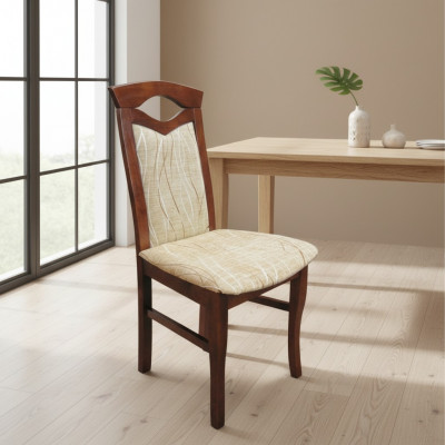 Set 2x Sëtz Sessel Design Holz Textil Polstersëtzer Gastro Iesszëmmer Stoff