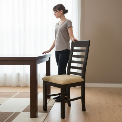 Stull Textil Design Holz Polster Gastro Iesszëmmer Stoff Still Lehnstull