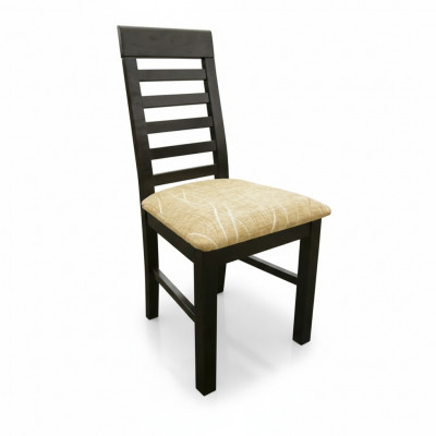 Set vu 4 Sessel Designer Holz Gestofft Textil Stull Gaastro Iesszëmmer.