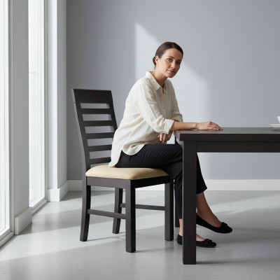 Design Sëtzpolster Set 6x Still Stull Holz Textil Gastro Iesszëmmer Stoff