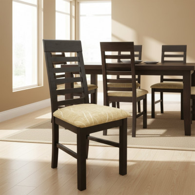Design Sëtzpolster Set 6x Still Stull Holz Textil Gastro Iesszëmmer Stoff