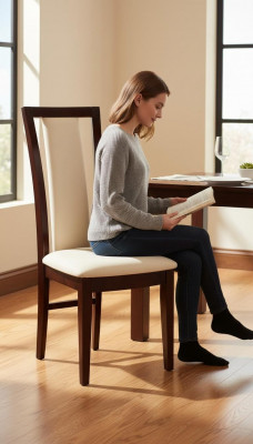 Lehnstuhl Design Fauteuil Holz Polster Iesszëmmer Gastro Lieder Stull Still