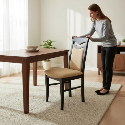 Design Set 6x Still Stull Holz Textil Polster Still Gastro Iesszëmmer Stoff