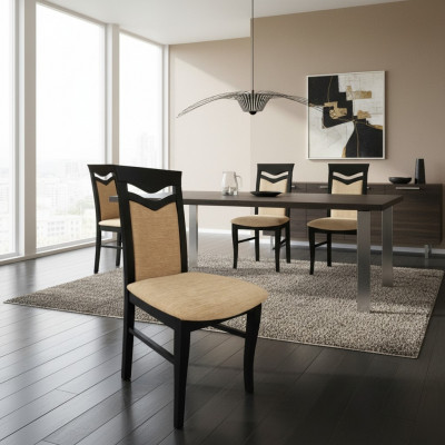 Design Set 6x Still Stull Holz Textil Polster Still Gastro Iesszëmmer Stoff